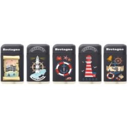 Briquet jetflamme gomme new Scuba noir décors Bretagne