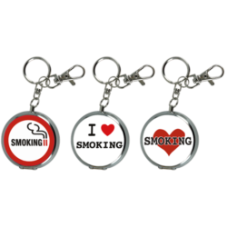Cendrier de poche porte-clés métal décor I love smoking 12/240