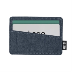 Porte-cartes polyester RPET 300D - 3 compartiments 10.6x7.6x0.3 cm