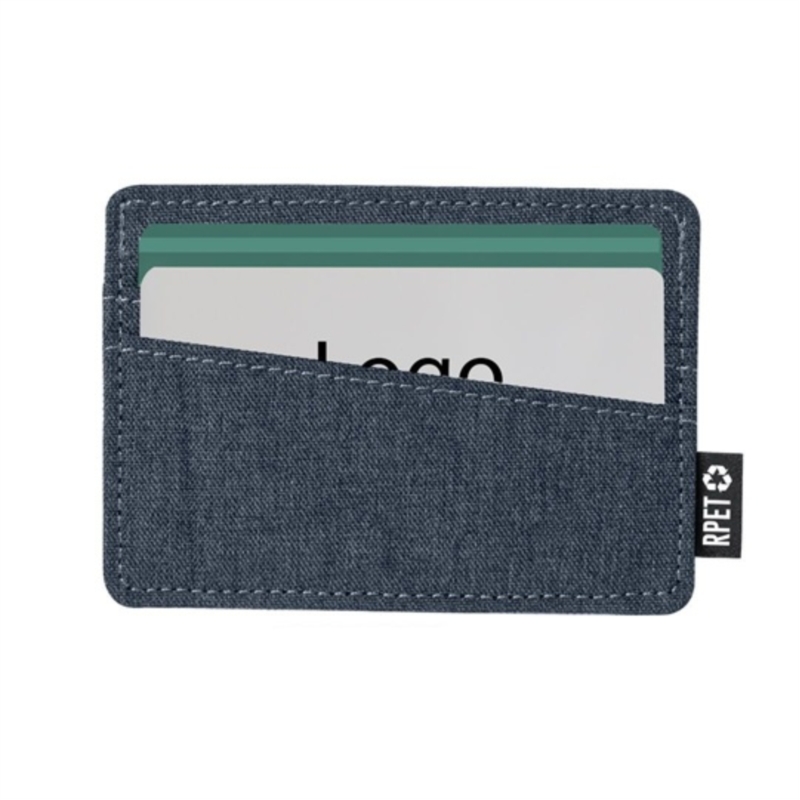 Porte-cartes polyester RPET 300D - 3 compartiments 10.6x7.6x0.3 cm