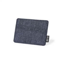 Porte-cartes polyester RPET 300D - 3 compartiments 10.6x7.6x0.3 cm