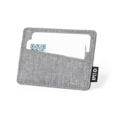 Porte-cartes polyester RPET 300D - 3 compartiments 10.6x7.6x0.3 cm