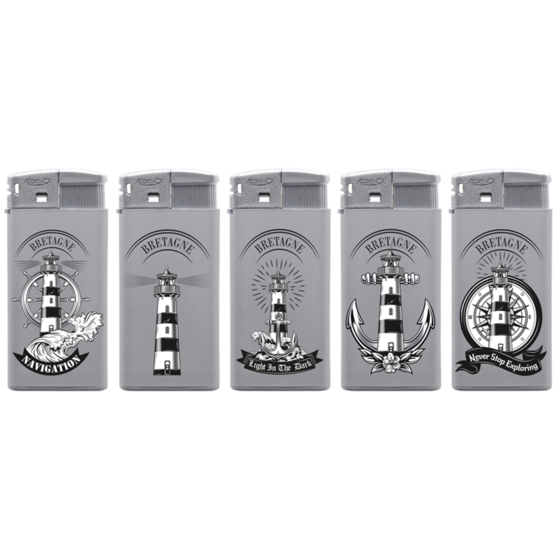 Briquet Atomic large gomme gris décors Bretagne 25/500