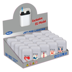 Briquet Atomic Jet Pod jet flamme blanc décors Bretagne II