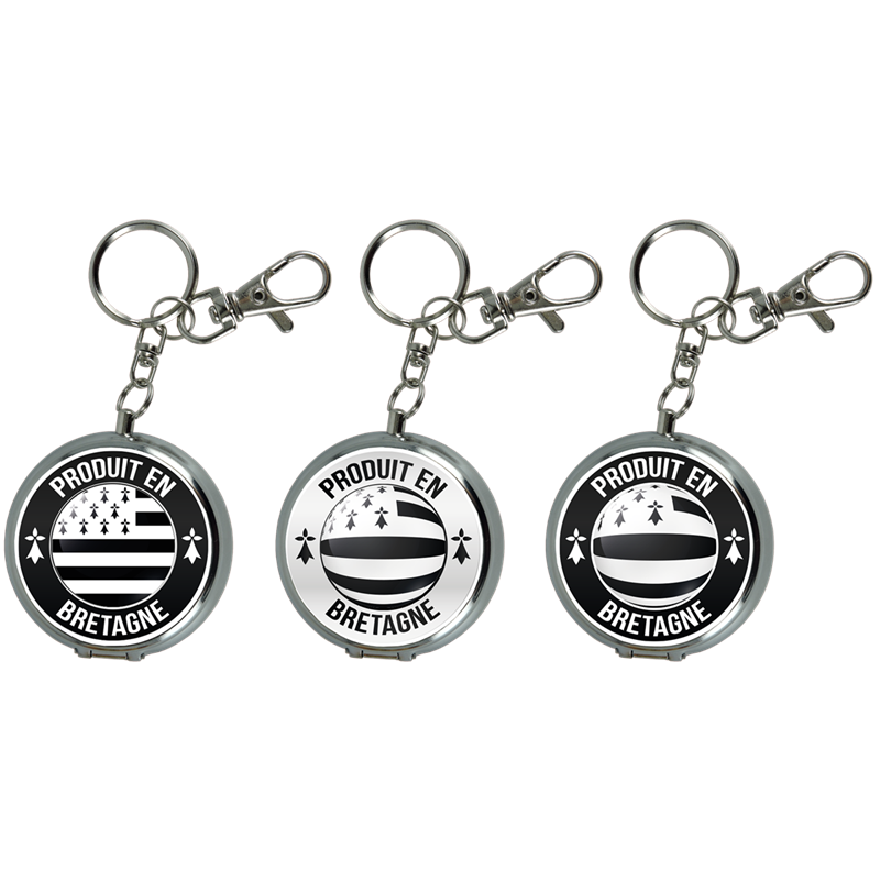 Cendrier de poche porte-clés + mousqueton décors Bretagne II
