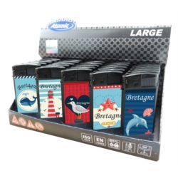 Briquet Atomic large gomme noir décors Bretagne 25/500