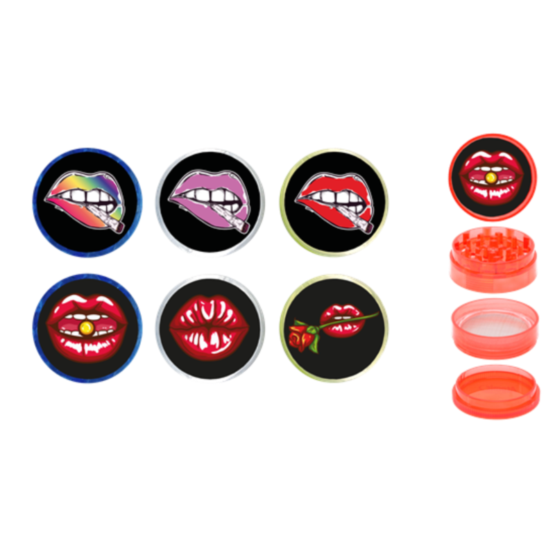 Broyeur à tabac plastique 50mm 4 parts décors Bouches 12/240