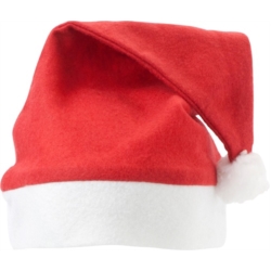Bonnet de Noël en feutre rouge & blanc 28x28x38 cm
