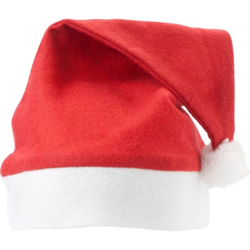 Bonnet de Noël en feutre rouge & blanc 28x28x38 cm