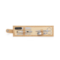 Set de manucure liège 6 accessoires acier inodydable 6x11x2 cm