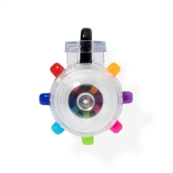 Stylo bille 8 couleurs en ABS blanc 14 cm Ø 1.6 cm