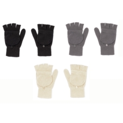 Gants adulte taille unique acrylique à rabats 3 couleurs