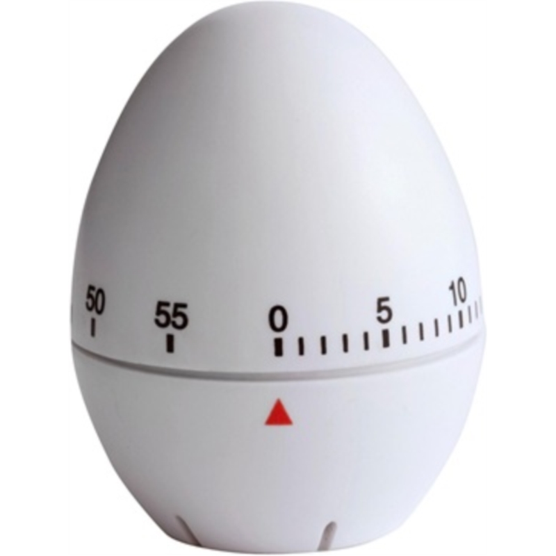 Minuteur de cuisine plastique manuelle blanc forme oeuf Ø 6cm