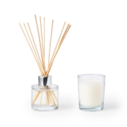 Set aromatique diffuseur de bougie vanille pot verre 50ml