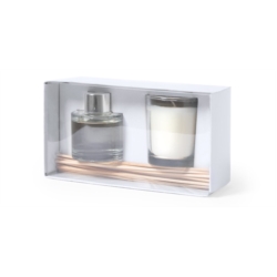 Set aromatique diffuseur de bougie vanille pot verre 50ml