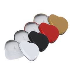 Bougie aromatique vanille boite métallique forme coeur  Ø5.8 cm