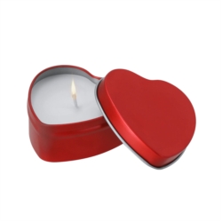 Bougie aromatique vanille boite métallique forme coeur  Ø5.8 cm