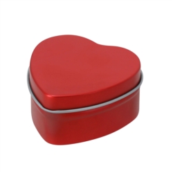 Bougie aromatique vanille boite métallique forme coeur  Ø5.8 cm