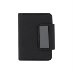 Porte cartes RFID en PU recyclé 10 cartes noir 10.6x7.7x2.6 cm