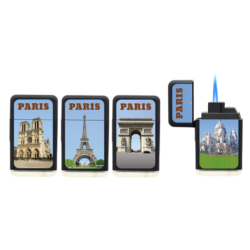 Briquet Atomic Gilijet jet flamme noir Paris vintage 20/400