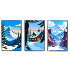 Boite paquet de 20 cigarettes décors Montagne Chalets 12/240