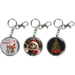 Cendrier de poche porte clés métal décors Noël 12/240