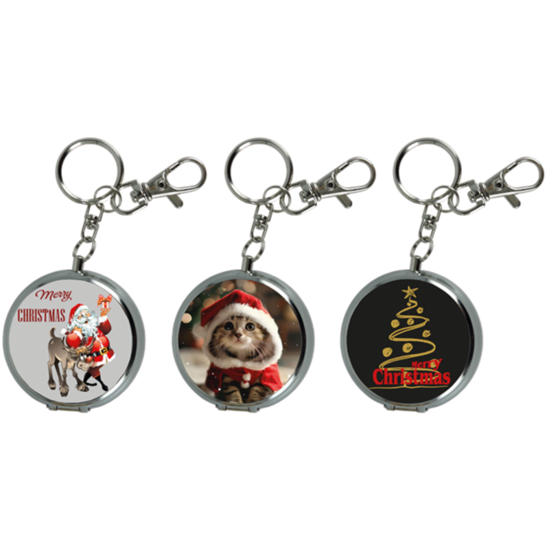 Cendrier de poche porte clés métal décors Noël 12/240
