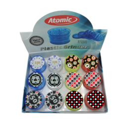 Broyeur à tabac plastique 50mm 4 parts décors Poker 12/240
