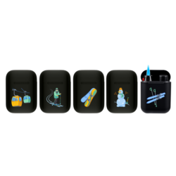Briquet Atomic Jet Pod jet flamme noir décors Montagne