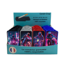 24 CendriClop le cendrier portable 100% recyclable décors Motos laser
