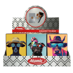Boite étui paquet 20 cig 85mm plastique décors Animaux lunettes12/240