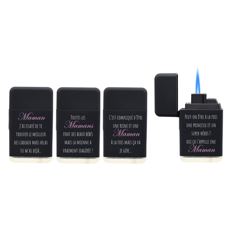 Briquet Atomic Gilijet jetflamme noir Maman 2