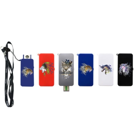 Briquet Atomic métallisé rechargeable USB décors Animals tattoo13/260