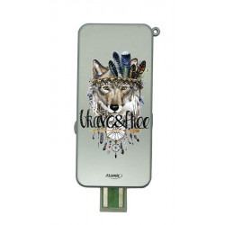 Briquet Atomic métallisé rechargeable USB décors Animals tattoo13/260