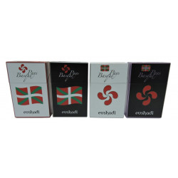 Boite paquet 20 cigarettes 85mm plastique métallisés décors Basque