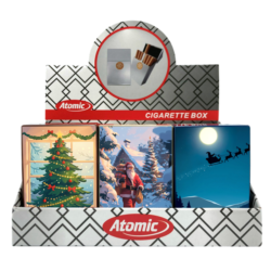 Boite étui paquet 20 cig 85mm plastique décors Noël 12/240
