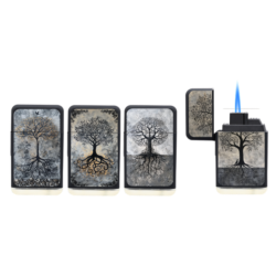 Briquet Atomic Gilijet jet flamme noir Arbres de vie 20/400