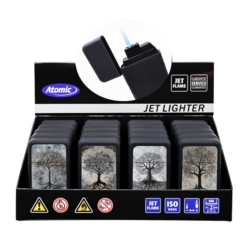 Briquet Atomic Gilijet jet flamme noir Arbres de vie 20/400
