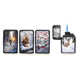 Briquet Atomic Gilijet jet flamme noir Animaux en hiver 20/400