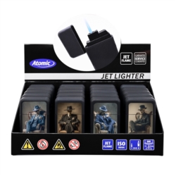 Briquet Atomic Gilijet jet flamme noir Skull gentlemen 20/400