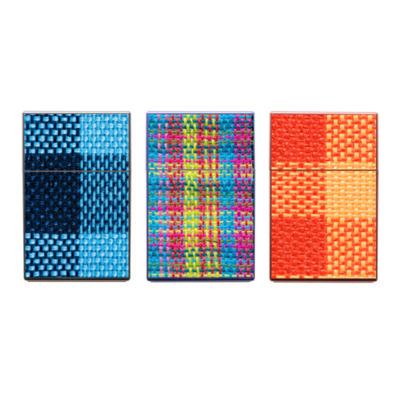 Boite étui paquet 20 cig 85mm plastique décors Tressé 12/240