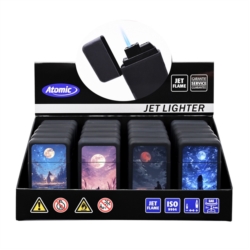 Briquet Atomic Gilijet jet flamme noir Lune 20/400