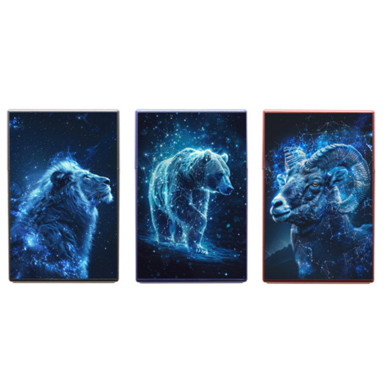 Boite étui paquet 20 cig 85mm plastique décors Constellations 12/240