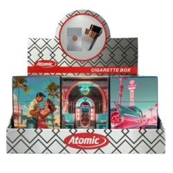 Boite étui paquet 20 cig 85mm plastique décors Années 50 12/240