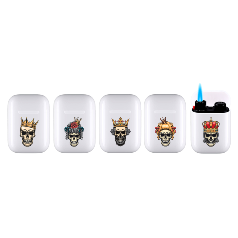 Briquet Atomic Jet Pod jet flamme blanc décors Skull