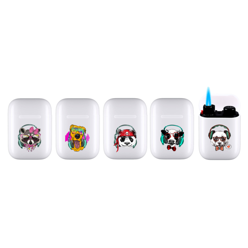 Briquet Atomic Jet Pod jet flamme blanc décors Animaux music