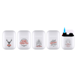 Briquet Atomic Jet Pod jet flamme blanc décors Christmas