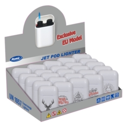 Briquet Atomic Jet Pod jet flamme blanc décors Christmas