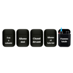 Briquet Atomic Jet Pod jet flamme noir rubber décors Expressions