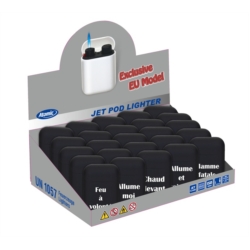 Briquet Atomic Jet Pod jet flamme noir rubber décors Expressions